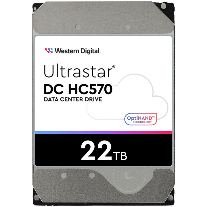 Твърд диск Western Digital Ultrastar 22TB, 3.5", 512MB, 7200rpm, SATA 6Gb/s, 512N SE NP3 - WUH722222ALE6L4