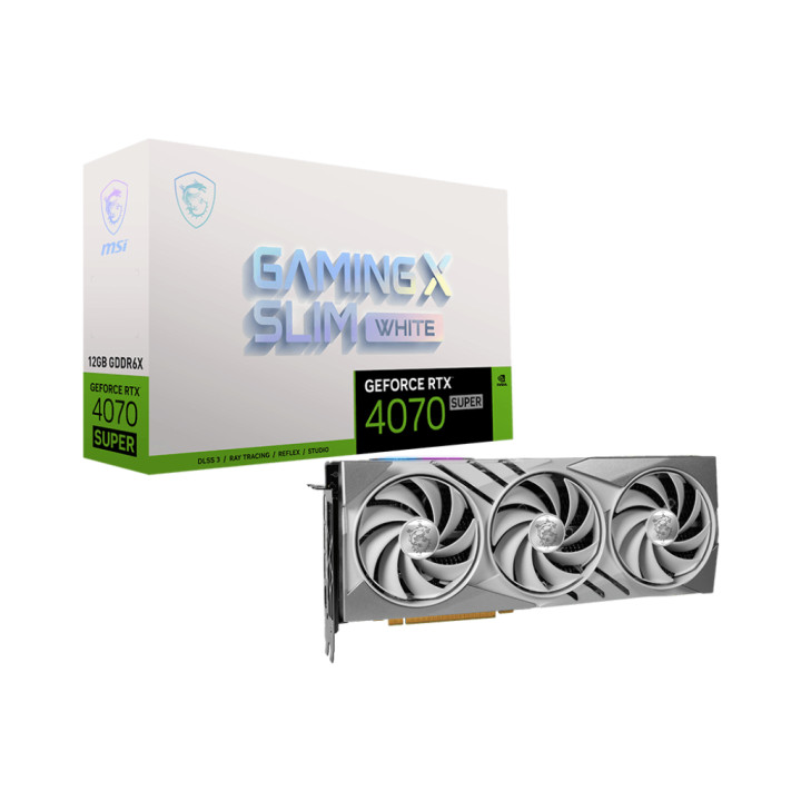 Видео карта MSI GeForce RTX 4070 Super 12GB Gaming X Slim White DLSS 3, 192bit - 912-V513-656