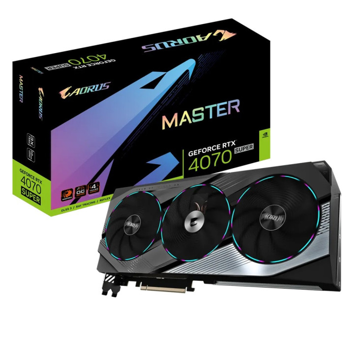 Видео карта Gigabyte AORUS GeForce RTX 4070 SUPER MASTER 12G, 192 bit - GV-N407SAORUS M-12GD