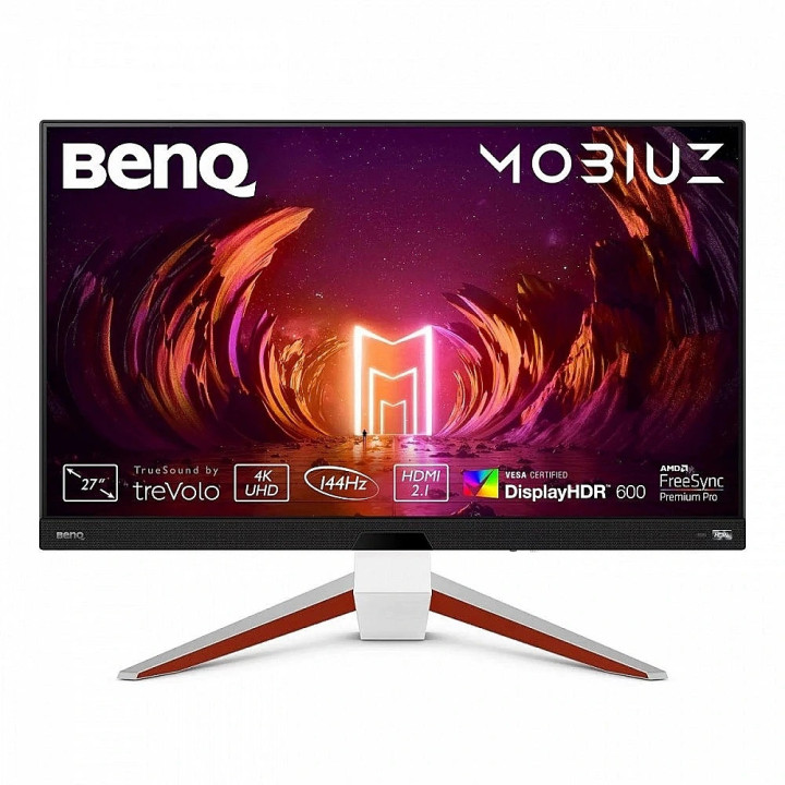 Монитор BenQ MOBIUZ EX2710U 27" IPS HDRi, 144Hz, 1ms, 3840x2160 UHD, HDR 600nits, Fr.Sync Prem., 98%sRGB, HDR10, Color Vibrance, FPS Mode, treVolo 2.1 (2Wx2+5Wwoofer), 2x48Gbps HDMI, DP, USB hub, Grey - 9H.LKTLA.TBE