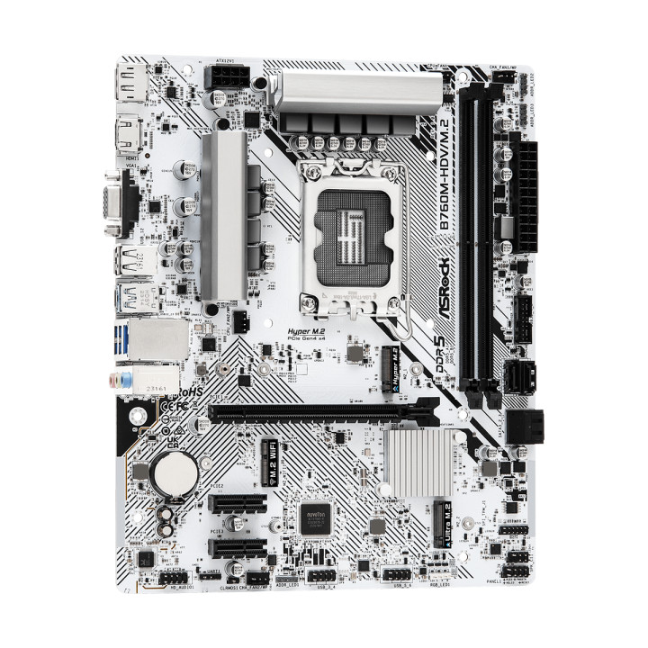 Дънна платка ASRock B760M-HDV/M.2, LGA1700, DDR5, PCI-E 4.0, 2x M.2, USB Type-C, Micro ATX