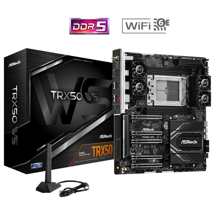 Дънна платка AsRock TRX50 WS, Socket sTR5, ATX, 4xDDR5