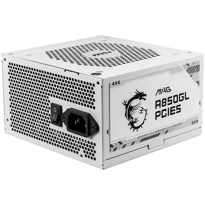 Захранване MSI MAG A850GL PCIE5, 850W, 80 Plus Gold, 120mm Fluid Dynamic Bearing Fan - MAG_A850GL_PCIE5_WHITE