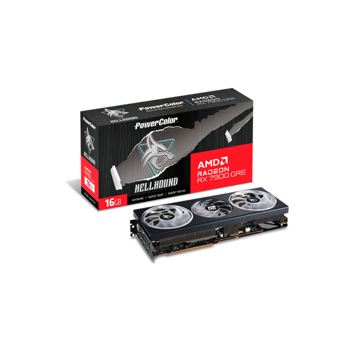 Видео карта Powercolor AMD RADEON HELLHOUND RX 7900 GRE 16GB GDDR6 - PC-VC-RX7900GRE-16GB
