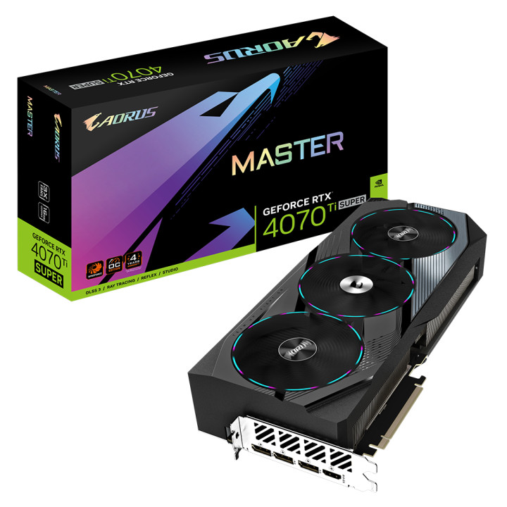 Видео карта Gigabyte Nvidia GeForce RTX 4070 TI SUPER AORUS MASTER 16GB GDDR6X - GV-N407TSAORUS M-16GD