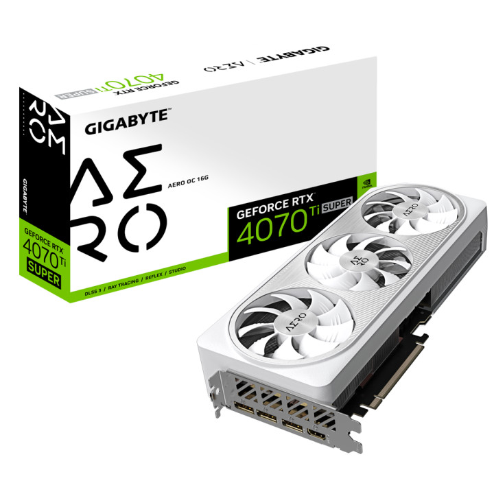 Видео карта Gigabyte GeForce RTX 4070 TI SUPER AERO OC 16GB GDDR6X - GV-N407TSAERO OC-16GD
