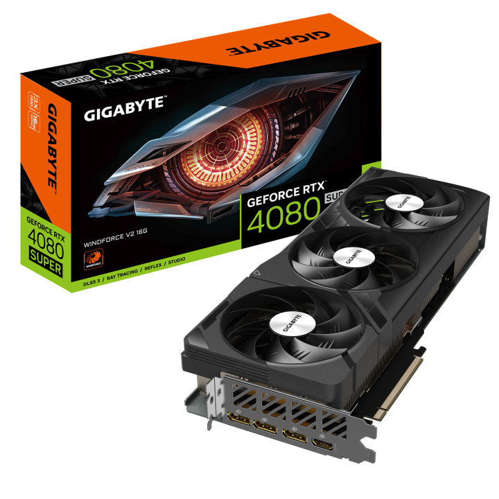 Видео карта Gigabyte Nvidia GeForce RTX 4080 SUPER WINDFORCE V2 16GB GDDR6X - GV-N408SWF3V2-16GD