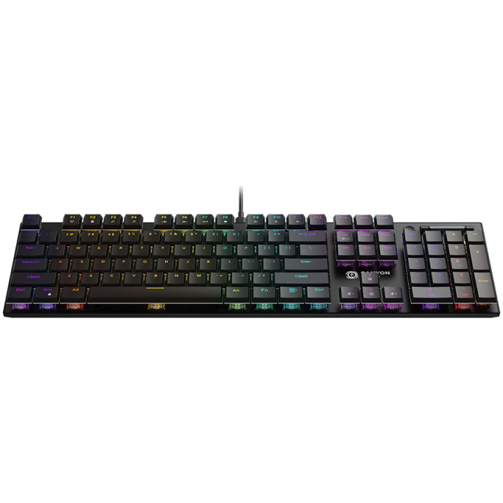 Геймърска механична клавиатура Canyon Cometstrike TKL GK-55, 104keys, 50million times life, with VS11K28A solution, GTMX red switch, RGB, black - CND-SKB55-US