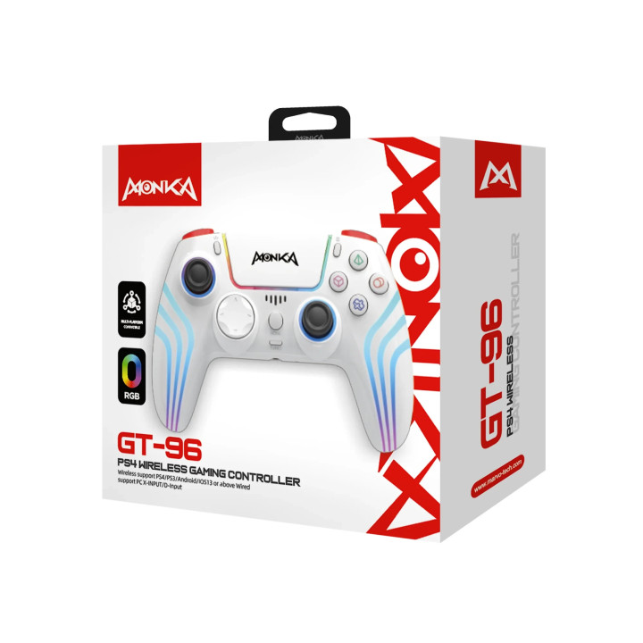 Безжичен геймпад Marvo Monka Contra GT-96, PS4, RGB, Wireless, Vibration - MARVO-GT-96