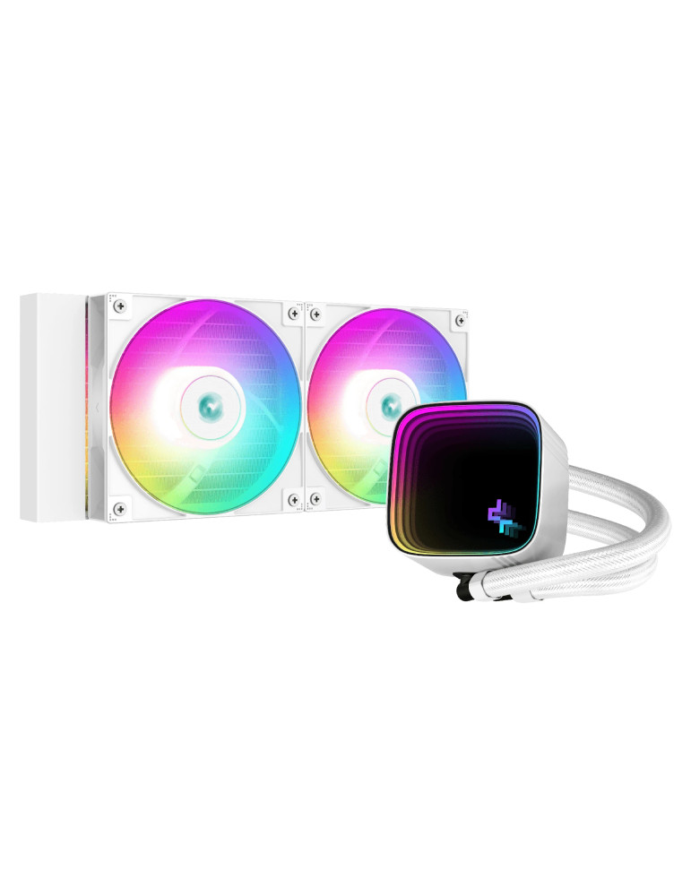 Водно охлаждане за процесор  DeepCool LS520 SE White, Addressable RGB, Infinity mirror design, LGA1700/AM5 - R-LS520-WHAMMM-G-1