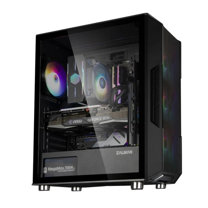 Кутия за компютър Zalman I3 NEO Black,  ATX, RGB, Mesh - ZM-I3-NEO-BK