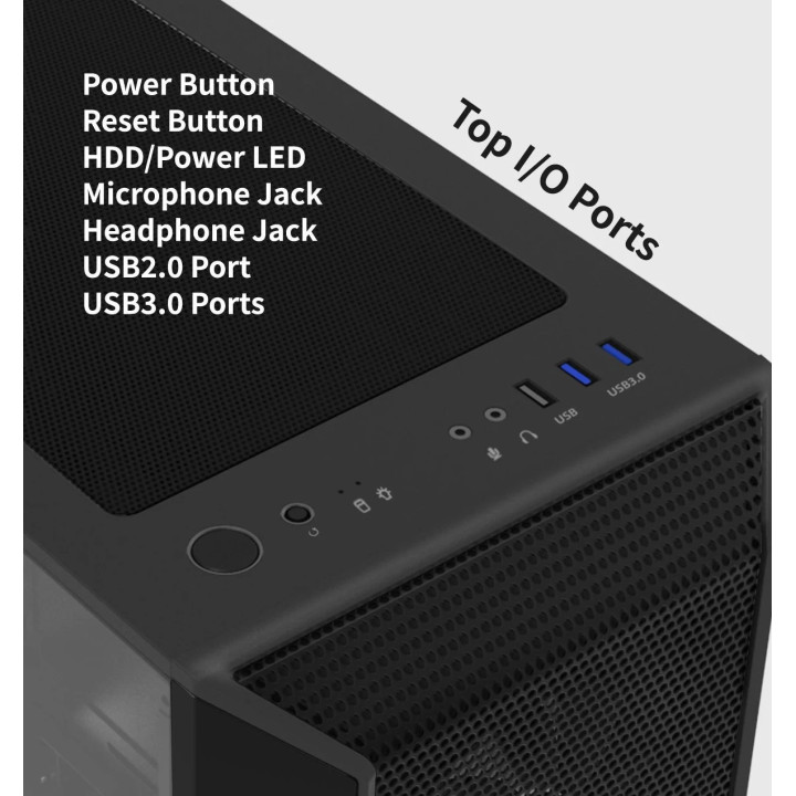 Кутия за компютър Zalman I3 NEO Black,  ATX, RGB, Mesh - ZM-I3-NEO-BK