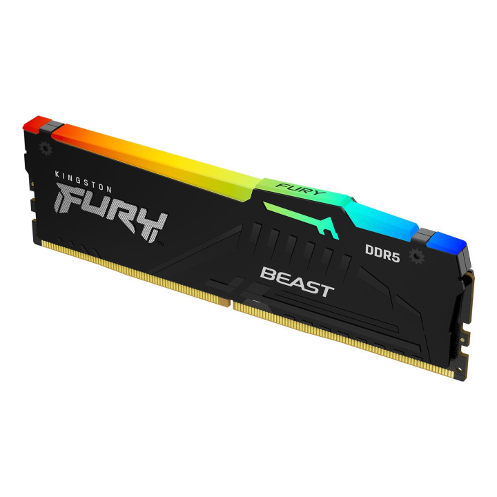 RAM памет Kingston 16GB DDR5 6000MHz CL30 FURY Beast Black RGB, AMD Expo - KF560C30BBEA-16