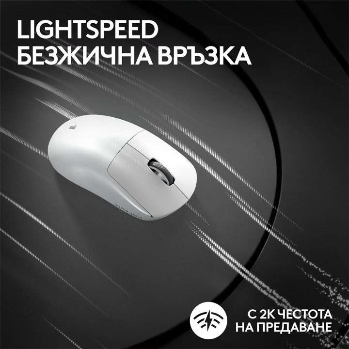 Безжична геймърска мишка Logitech G Pro X Superlight 2 Wireless White - 910-006638
