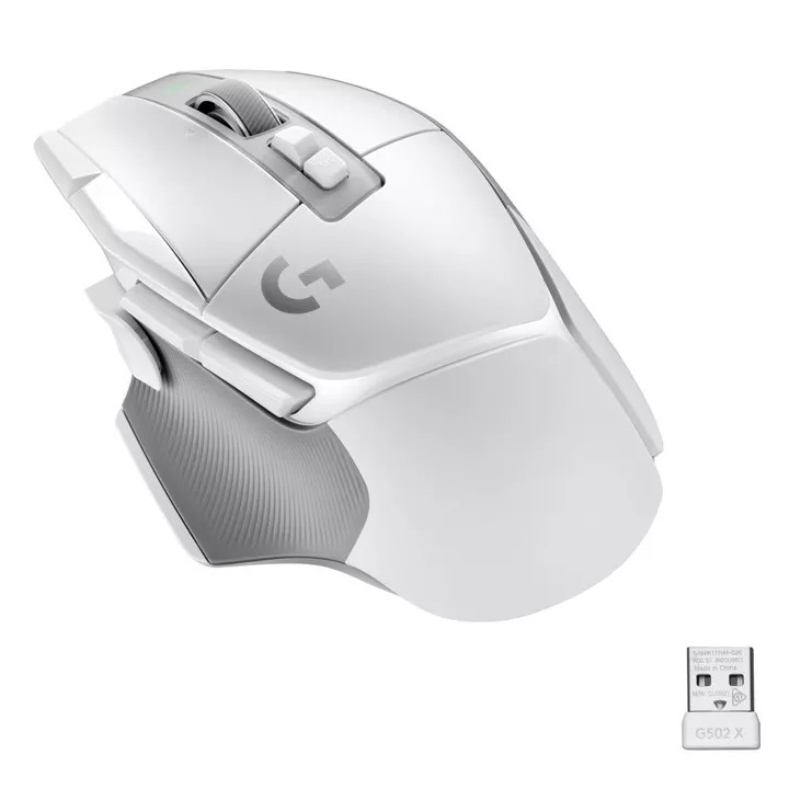 Безжична геймърска мишка Logitech G502 X Lightspeed, бял - 910-006189