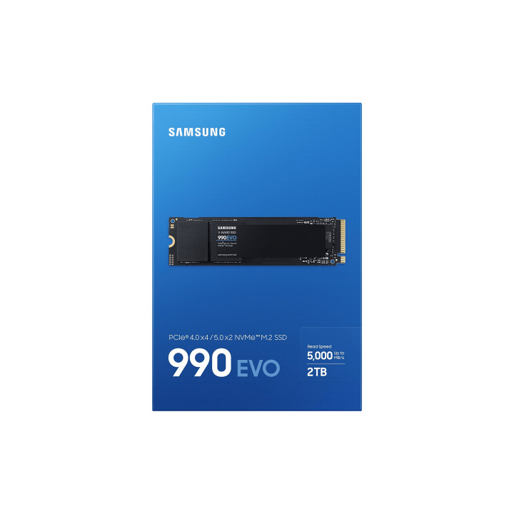 SSD диск Samsung 2TB, 990 EVO, M.2 Type 2280, PCIe 4.0 x4, NVMe - MZ-V9E2T0BW