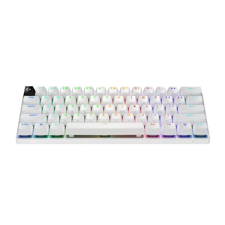 Геймърска клавиатура Logitech Pro X 60 Tactile White, KEYCONTROL, LIGHTSYNC, RGB, бял - 920-011930