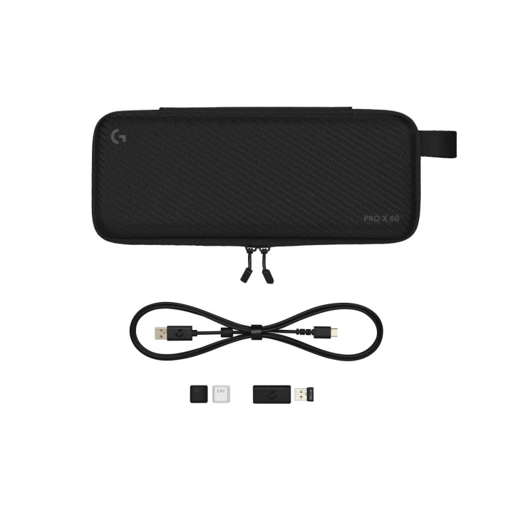 Геймърска клавиатура Logitech Pro X 60 Tactile black, KEYCONTROL, LIGHTSYNC, RGB, черен - 920-011911