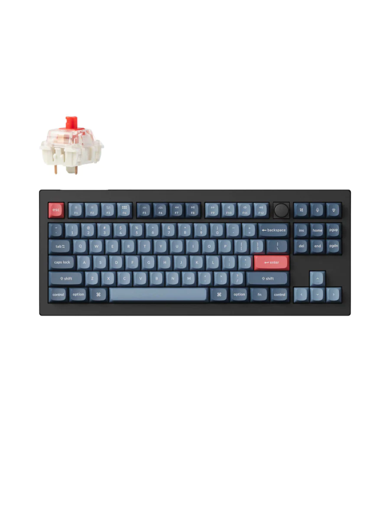 Геймърска механична клавиатура Keychron V3 Max QMK, Carbon Black, Gateron Jupiter Red Switch, RGB Backlight - V3M-D1