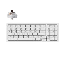Геймърска механична клавиатура Keychron K4 Pro White Hot-Swappable Full-Size K Pro Brown Switch White LED - K4P-O3