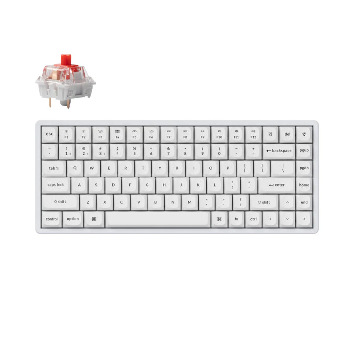 Геймърска механична клавиатура Keychron K2 Pro White QMK/VIA Hot-Swappable K Pro Red Switch, RGB Backlight Plastic Frame - K2P-P1