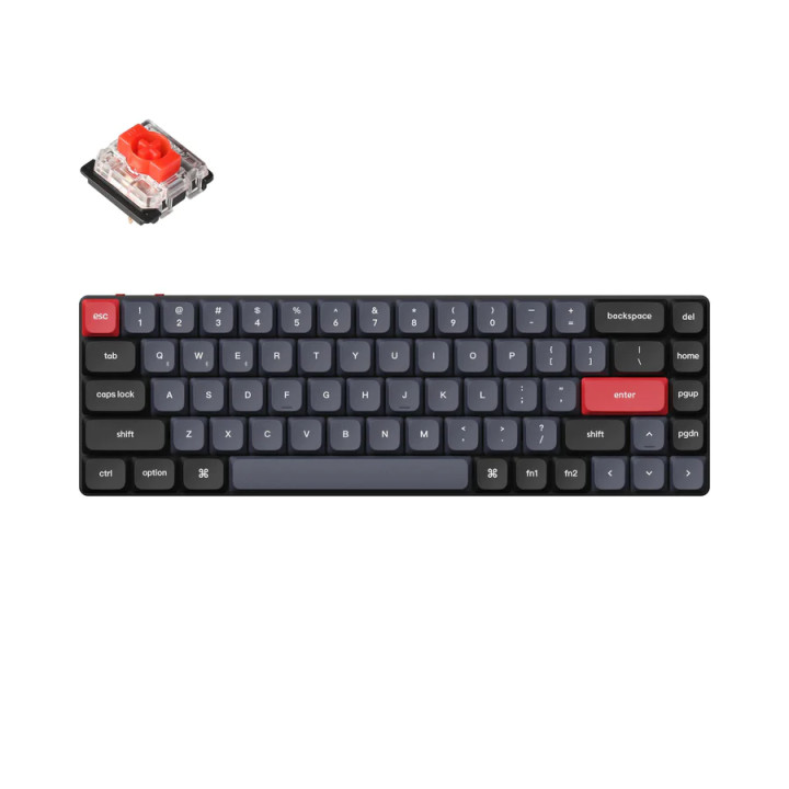 Геймърска механична клавиатура Keychron K7 Pro QMK/VIA 65% Hot-Swappable Low Profile Gateron Red Switch RGB Backlight - K7P-H1