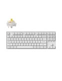 Геймърска механична клавиатура Keychron K8 Pro White QMK/VIA TKL K Pro(Hot Swappable) Banana Switch RGB Backlight Plastic Frame - K8P-P4