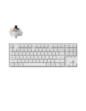 Геймърска механична клавиатура Keychron K8 Pro White QMK/VIA TKL K Pro(Hot Swappable) Brown Switch RGB Backlight Plastic Frame - K8P-P3