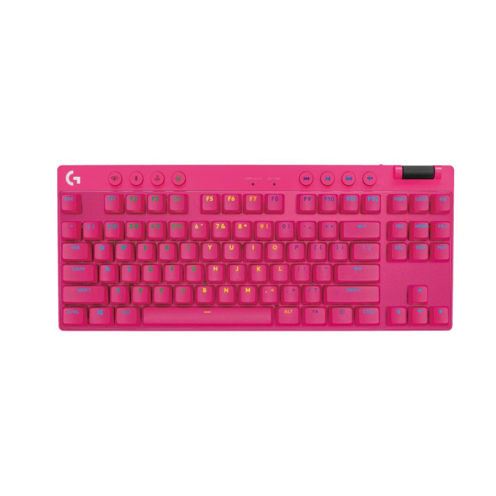Геймърска механична клавиатура Logitech G Pro X TKL Lightspeed Tactile Switch, Magenta - 920-012159