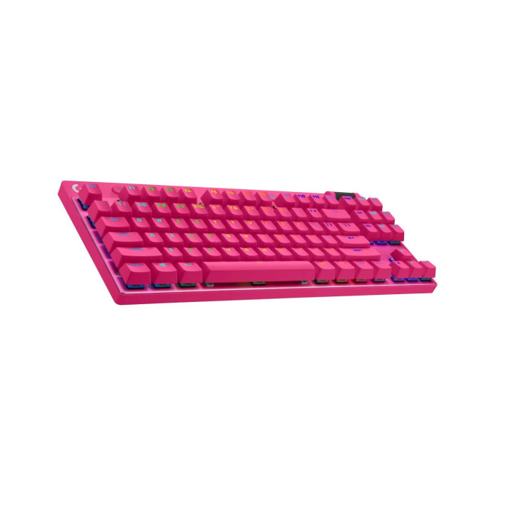Геймърска механична клавиатура Logitech G Pro X TKL Lightspeed Tactile Switch, Magenta - 920-012159