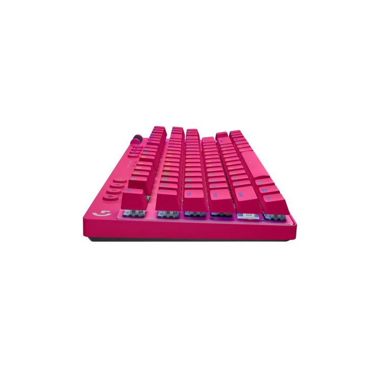 Геймърска механична клавиатура Logitech G Pro X TKL Lightspeed Tactile Switch, Magenta - 920-012159