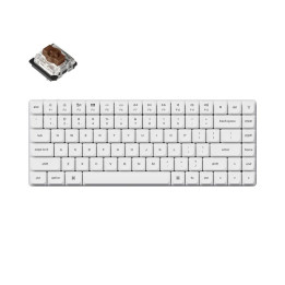 Геймърска механична клавиатура Keychron K3 Pro White QMK/VIA Gateron Low Profile Brown Switch, RGB Backlight - K3P-P3