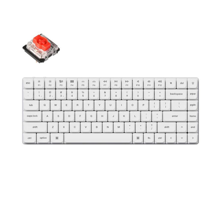 Геймърска механична клавиатура Keychron K3 Pro White QMK/VIA Gateron Low Profile Red Switch, RGB Backlight - K3P-P1