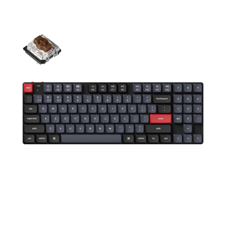 Геймърска механична клавиатура Keychron K13 Pro TKL Low Profile Gatheron Brown Switch - RGB Backlight, Aluminium Frame - K13P-H3