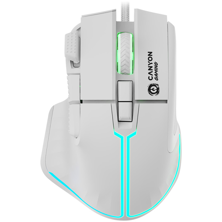 Геймърска мишка Canyon Fortnax GM-636, 9keys, up to 20000DPI, RGB lighting effects, White - CND-SGM636W