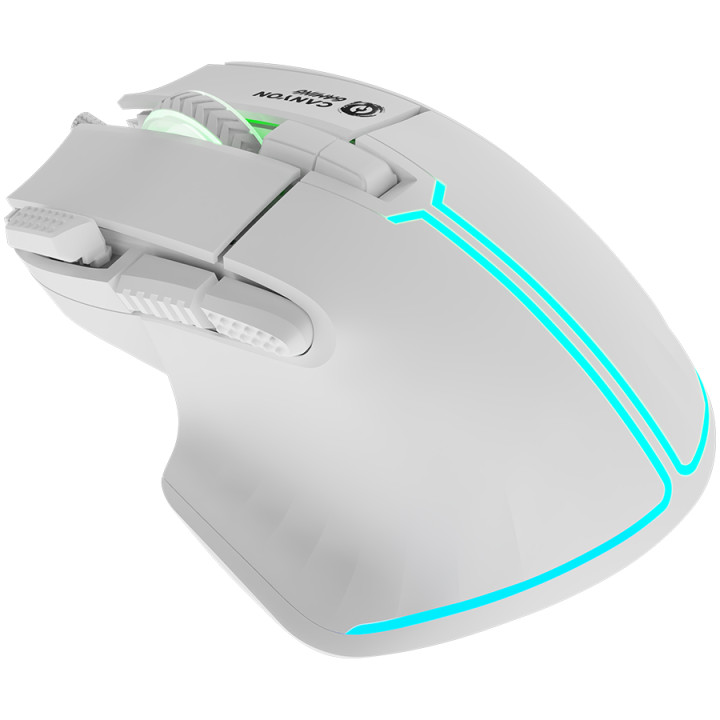 Геймърска мишка Canyon Fortnax GM-636, 9keys, up to 20000DPI, RGB lighting effects, White - CND-SGM636W
