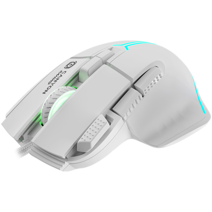 Геймърска мишка Canyon Fortnax GM-636, 9keys, up to 20000DPI, RGB lighting effects, White - CND-SGM636W