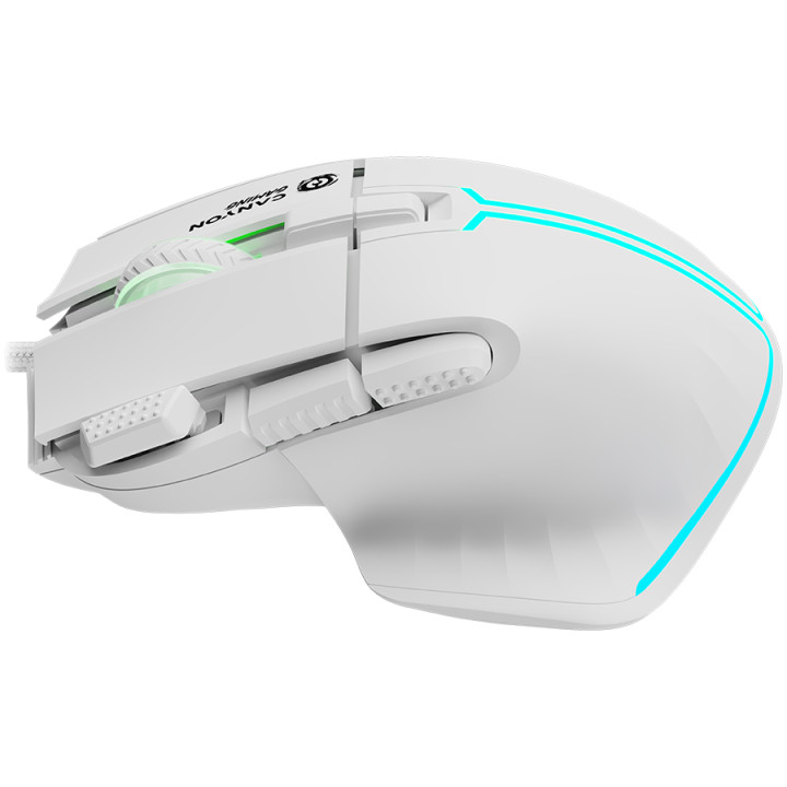 Геймърска мишка Canyon Fortnax GM-636, 9keys, up to 20000DPI, RGB lighting effects, White - CND-SGM636W