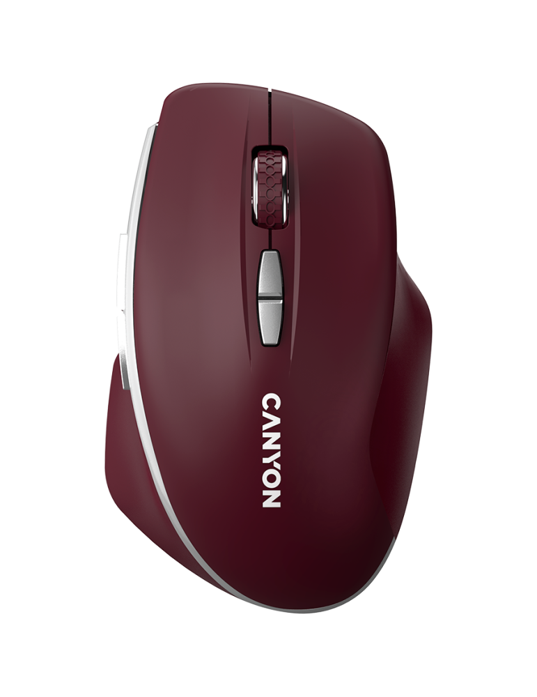 Безжична мишка Canyon MW-21, 7 buttons, DPI 800/1200/1600, Burgundy Red - CNS-CMSW21BR