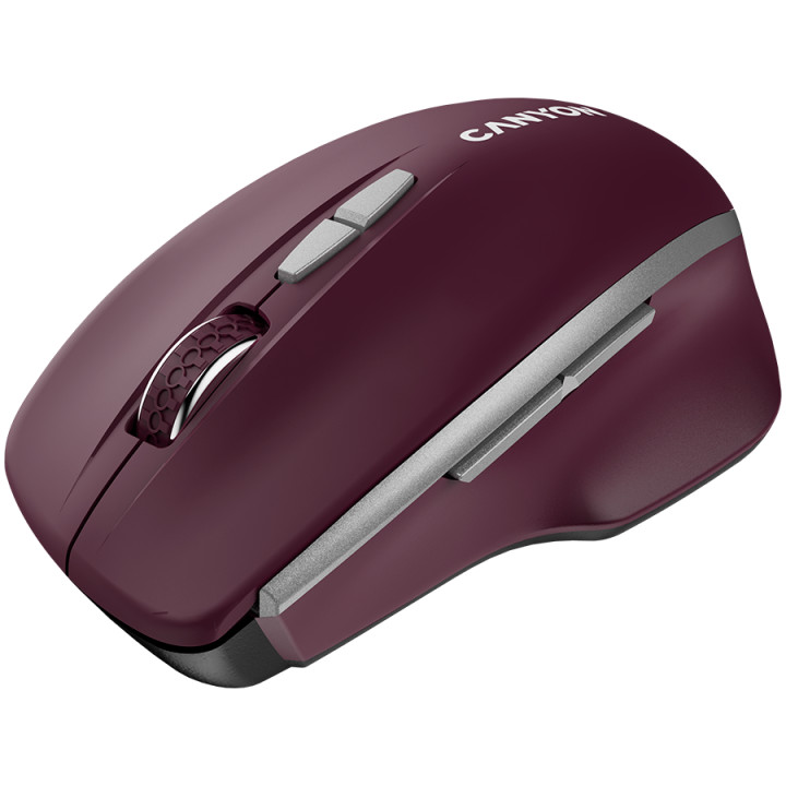 Безжична мишка Canyon MW-21, 7 buttons, DPI 800/1200/1600, Burgundy Red - CNS-CMSW21BR