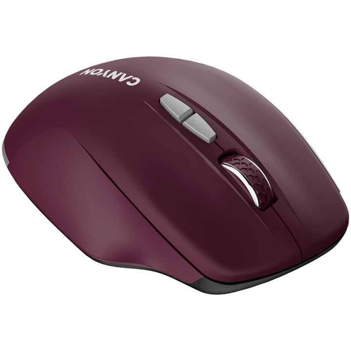 Безжична мишка Canyon MW-21, 7 buttons, DPI 800/1200/1600, Burgundy Red - CNS-CMSW21BR
