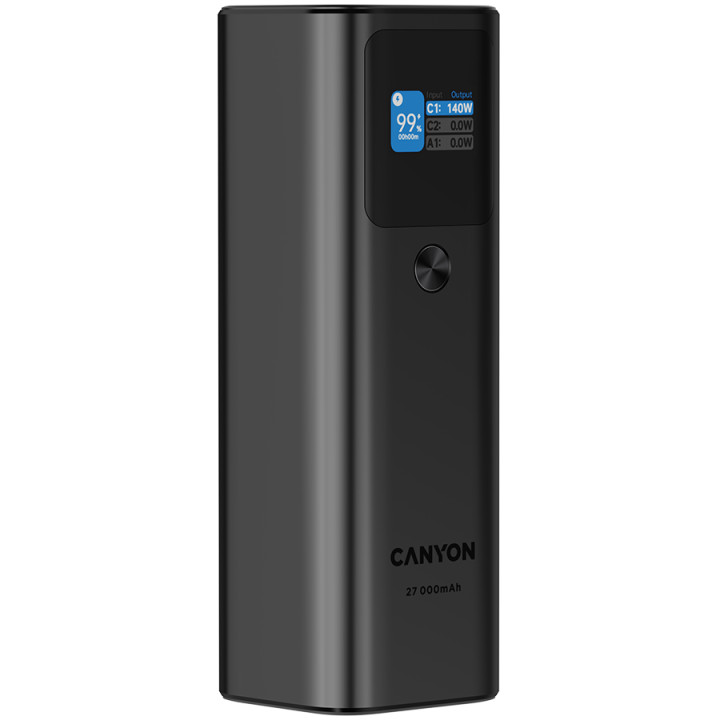 Външна батерия Canyon PB-2010, 27000mAh/97.2Wh Li-poly, TFT display, Dark Grey - CNE-CPB2010DG
