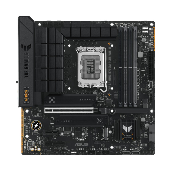 Дънна платка Asus TUF GAMING B760M-PLUS WIFI II, LGA1700 Micro-ATX, 4x DDR5, PCIe 5.0, WiFi 6 - 90MB1HE0-M0EAY0