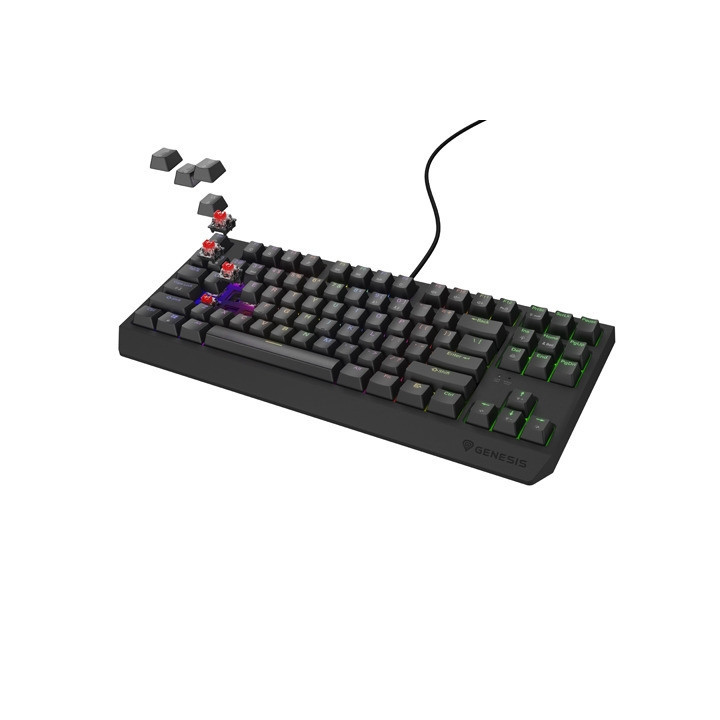 Механична геймърска клавиатура Genesis Thor 230 TKL US RGB Mechanical Outemu Red Black Hot Swap - NKG-2077