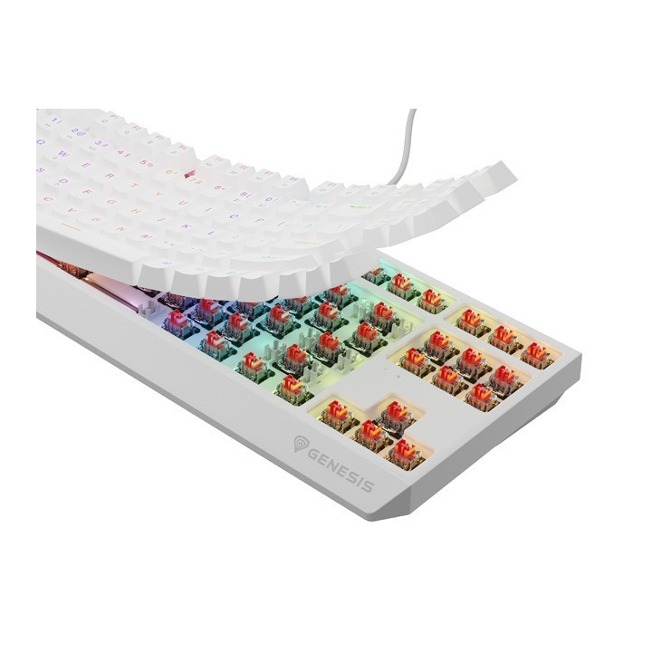 Механична геймърска клавиатура Genesis Thor 230 TKL US RGB Mechanical Outemu Red White Hot Swap - NKG-2078