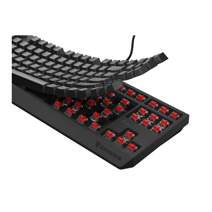 Механична геймърска клавиатура Genesis Thor 230 TKL US RGB Mechanical Outemu Red Black Hot Swap - NKG-2077