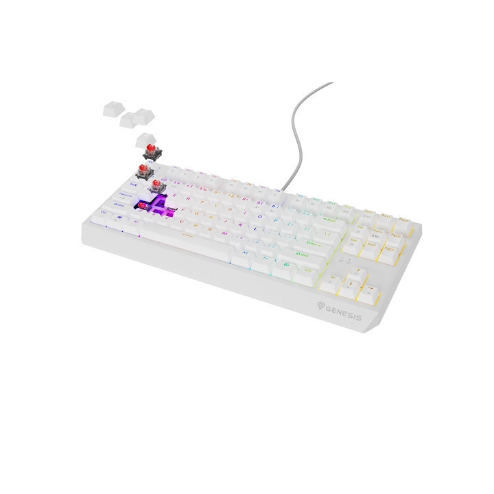 Механична геймърска клавиатура Genesis Thor 230 TKL US RGB Mechanical Outemu Red White Hot Swap - NKG-2078