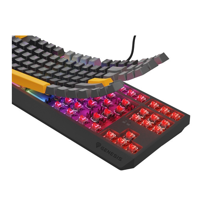 Механична геймърска клавиатура Genesis Thor 230 TKL Anchor Gray Positive US RGB Mechanical Outemu Red - NKG-2081