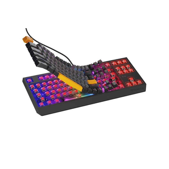 Механична геймърска клавиатура Genesis Thor 230 TKL Anchor Gray Negative US RGB Mechanical Outemu Red - NKG-2082