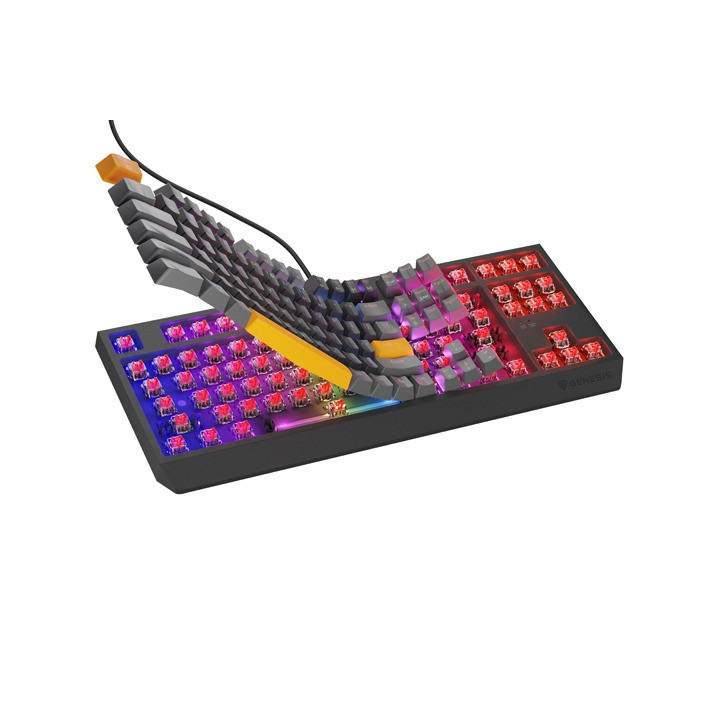 Механична геймърска клавиатура Genesis Thor 230 TKL Anchor Gray Positive US RGB Mechanical Outemu Red - NKG-2081